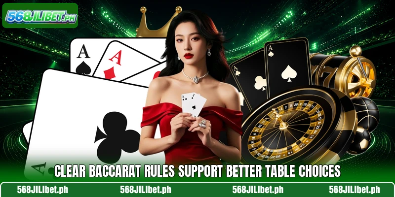 Clear baccarat rules support better table choices