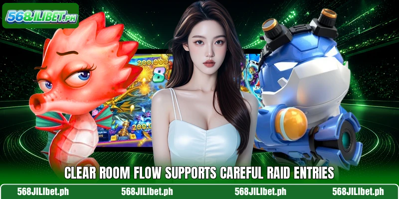 Clear room flow supports careful raid entries