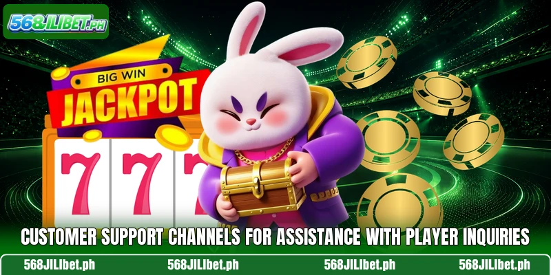 Customer support channels for assistance with player inquiries