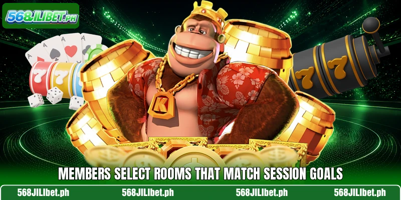 Members select rooms that match session goals