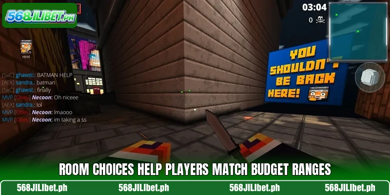 Room choices help players match budget ranges
