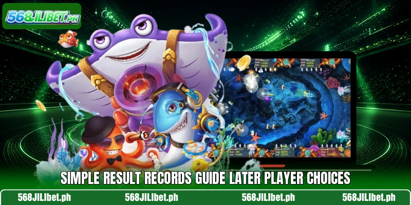 Simple result records guide later player choices